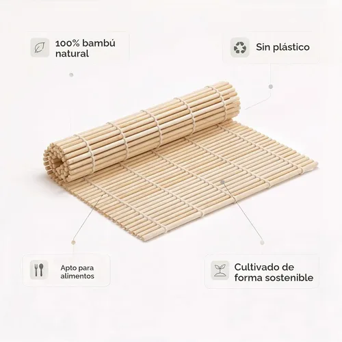 Vista 2 de Alfombrilla de bambú para enrollar sushi
