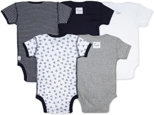Vista 2 de Burts Bees Baby baby-boys Bodysuits 5-pack Short Long Sleeve One-pieces 100 Organic Cotton