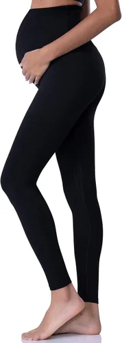 Vista 2 de POSHDIVAH - Leggings de maternidad para mujer para usar sobre el vientre, pantalones de yoga para embarazo, leggings para entrenamiento activo