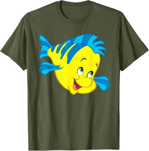 Vista 90 de Disney Camiseta de disfraz de cara grande de la Sirenita Flounder Sidekick