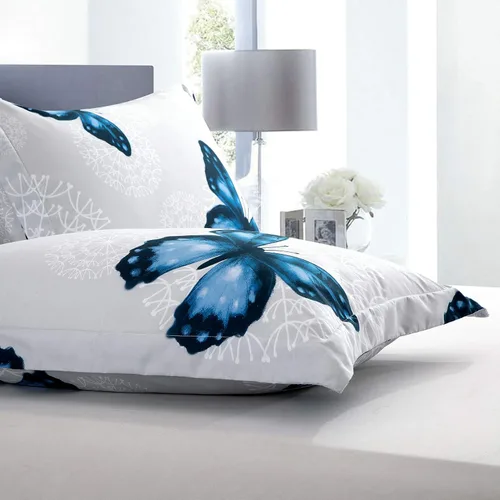 Vista 5 de ARTALL Juego de edredón de microfibra ligera de 3 piezas con 2 fundas de almohada, juego de ropa de cama con patrón de mariposa, matrimonial/queen
