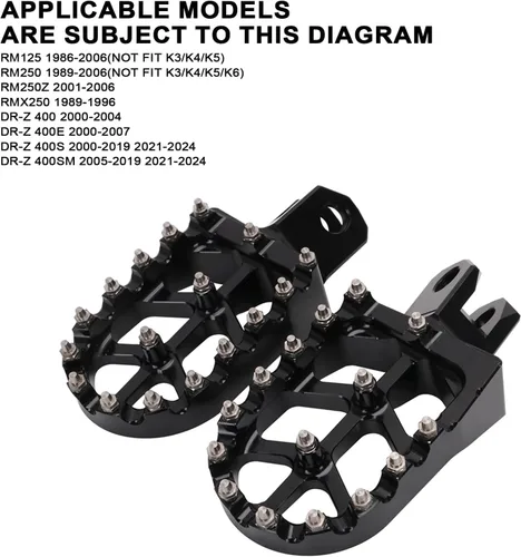 Vista 2 de JFG RACING Reposapiés de bicicleta de tierra, reposapiés CNC para DRZ400S 00-19 21-22/DRZ400SM 05-19 21-22/DRZ400E 00-07/DRZ400 00-04/RM125 RM250