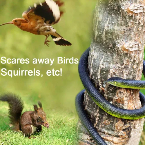 Vista 5 de 6 piezas de serpientes de goma grandes realistas de plástico falso, juguetes de serpiente para mantener a los pájaros alejados para accesorios