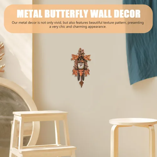 Vista 2 de HOMSFOU - Reloj de pared de péndulo de cuco para dormitorio, sala de estar y oficina, decorativo, colgante para el hogar, reloj D Cor 9.56 x 4.92 x