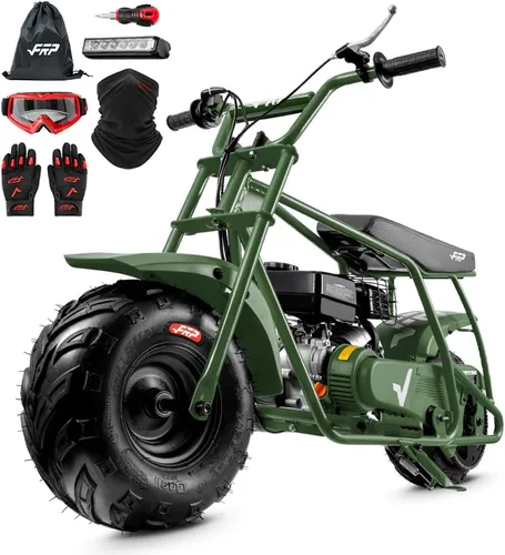 Vista 23 de FRP GMB100 Plus Gas Mini Bike 99cc 4 tiempos todoterreno Faro y polaina Negro