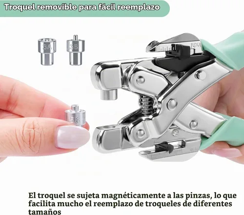 Vista 5 de Kit de alicates profesionales 2 en 1 para perforar ojales 3/16 y 1/8