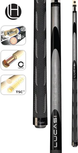 Vista 2 de Lucasi Hybrid L-H40 Original Black Mist y Metal Silver Golf Style Technology Cue