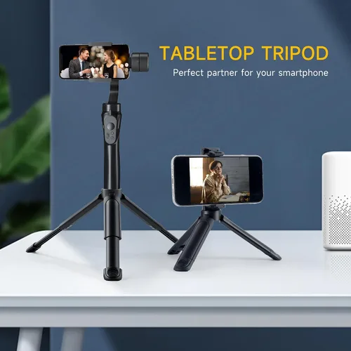 Vista 5 de Mini trípode de 1/4, soporte de escritorio C01 Pro de sobremesa, trípode compacto con tornillo de 1/4 pulgadas para luz weeylite K21, luz de foto