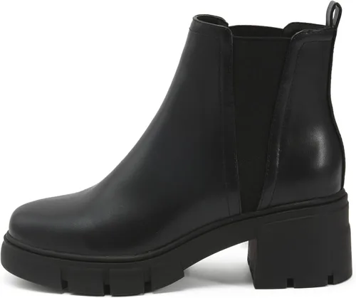 Vista 2 de REDTOP Botas Chelsea para mujer con tacón grueso elástico, plataforma con suela de lengüeta
