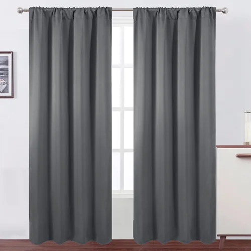 Vista 82 de LEMOMO Cortinas opacas de 42 x 54 pulgadas, juego de 2 paneles de cortinas con aislamiento térmico para oscurecer la habitación