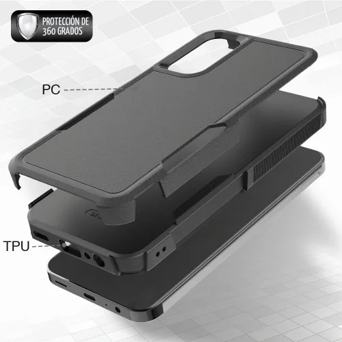 Vista 3 de Funda para Samsung Galaxy A15 5G: Funda protectora de doble capa resistente de servicio pesado para teléfono celular a prueba de golpes rugosa