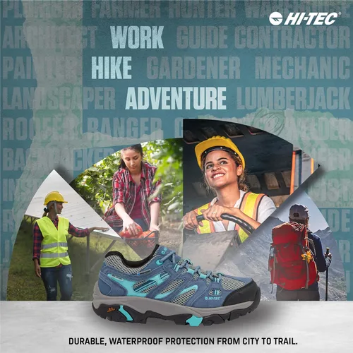 Vista 2 de HI-TEC Apex Lite Low WP - Zapatos de senderismo impermeables para mujer, ligeros, transpirables, para senderismo y senderismo