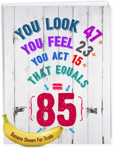 Vista 8 de NobleWorks - Divertida tarjeta de feliz cumpleaños número 85 (8.5 x 11 pulgadas) - Tarjeta jumbo para niños de 85 años, felicitaciones de cumpleaños