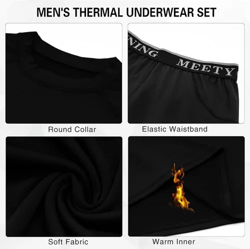 Vista 4 de Conjunto de ropa interior térmica para hombre y hombre, capa base larga