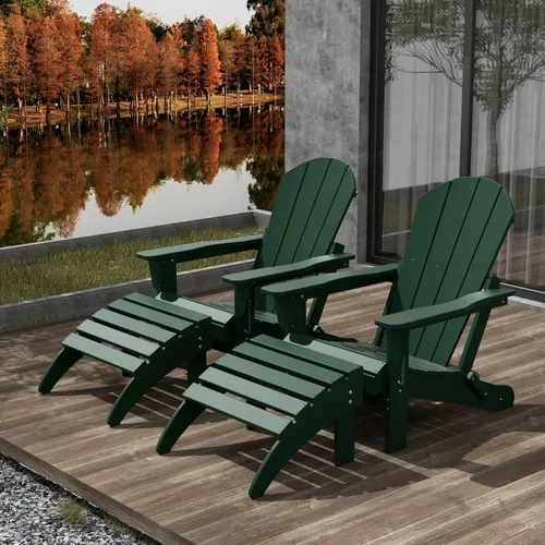 Vista 27 de WestinTrends Malibu - Silla de salón para exteriores, juego de 2 sillas Adirondack con otomana, sillas plegables de madera de polietileno para todo