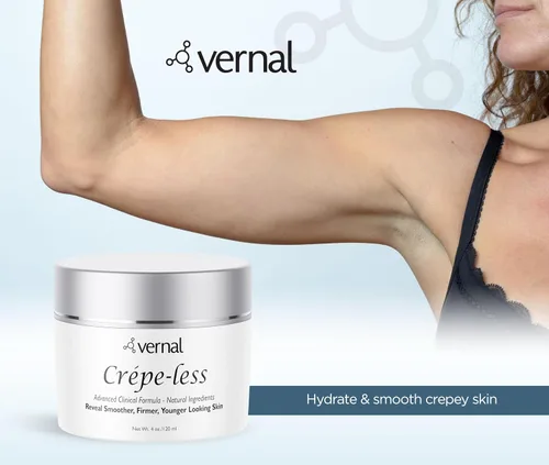 Vista 7 de Vernal Crema reafirmante para la piel crepé sin crepé para reducir los brazos, el cuello y las manos crepé. Crema tensora orgánica para reducir