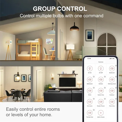 Vista 6 de Sengled Bombilla de luz Alexa, bombillas inteligentes, bombillas inteligentes que funcionan con Alexa y Google Assistant, bombillas WiFi A19 blanco