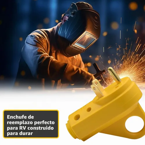 Vista 6 de NEMA TT-30P - Enchufe RV de 30 amperios, mango ergonómico macho de repuesto resistente de 125 V para RV, cámper, caravana, cable generador ETL