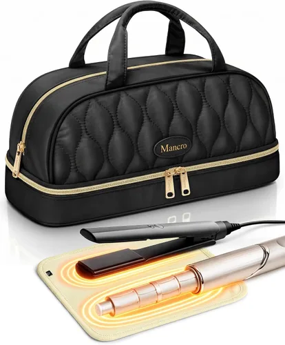 Vista 18 de Mancro Estuche de transporte para Shark FlexStyle, bolsa de viaje acolchada para herramientas para el cabello con alfombrilla resistente al calor
