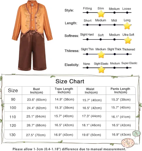 Vista 7 de Marendyee Disfraz de Antonio Madrigal para la familia camisa y pantalones conjunto de 4 piezas para niños y niñas