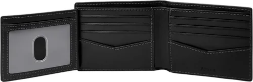 Vista 17 de Fossil Ryan - Cartera plegable de piel con bloqueo RFID y ventana de identificación abatible para hombre