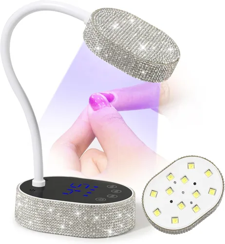 Vista 18 de Lámpara de uñas LED UV, mini luz UV para esmalte de uñas de gel, secador de uñas LED recargable, secado rápido, lámpara de uñas UV para el hogar