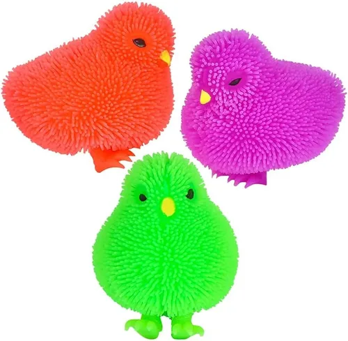 Vista 2 de The Dreidel Company 12 unidades de patos de goma acolchados de pollo para niños, juguete para aliviar el estrés para niños, pato de baño