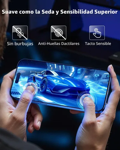Vista 6 de Mkeke Protector de pantalla para iPhone Air, paquete de 3 unidades de vidrio templado [dureza 9H] [protección contra caídas de grado militar]