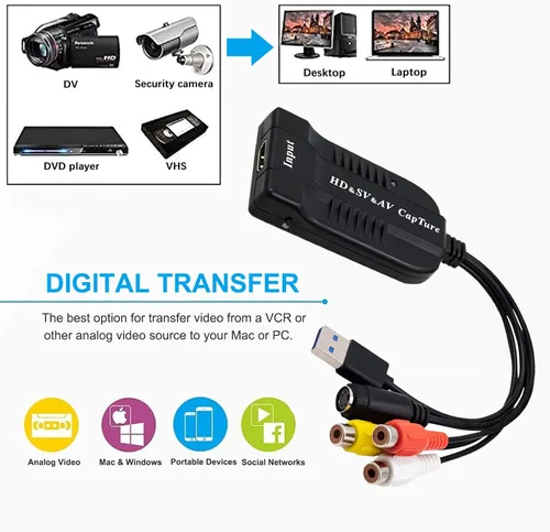 Vista 6 de Wiistar Tarjeta de captura de video USB HDMI/AV/RCA/S-Video a USB2.0