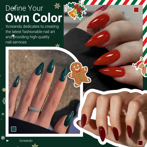 Vista 5 de 48 piezas de uñas postizas a presión color burdeos, uñas falsas en forma de almendra, pegamento para uñas, uñas de longitud media