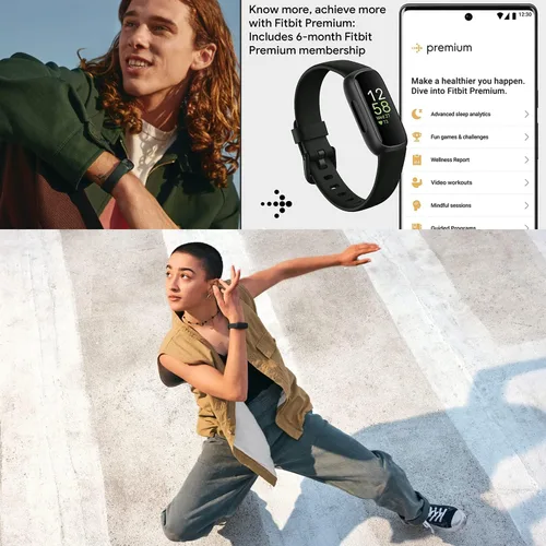 Vista 5 de Fitbit Inspire 3 Rastreador de actividad de salud y fitness (negro) con intensidad de entrenamiento, seguimiento del sueño, frecuencia cardíaca