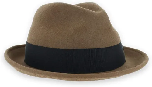 Vista 4 de Belfry Trilby - Vestido de estilo vintage con ala a presión, sombrero Fedora, 100 % lana pura de fieltro en negro, gris, azul marino, marrón