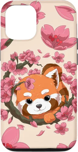 Vista 27 de Funda para iPhone 15 Pro Cute Red Panda y Sakura Cherry Blossom