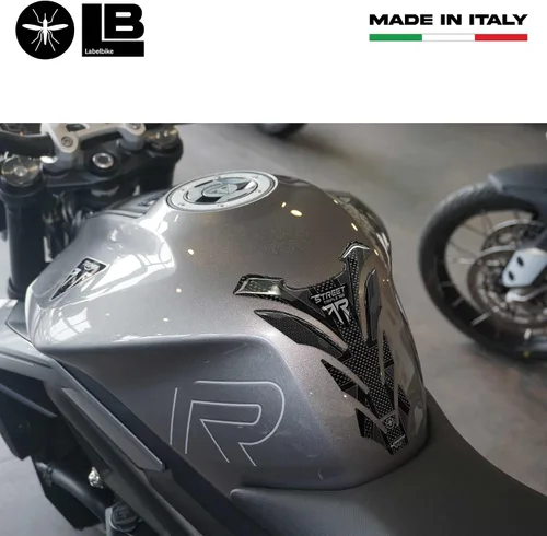 Vista 3 de labelbike - Adhesivo 3D para motocicleta, protección y decoración para depósito de combustible en resina compatible con Triumph Street Triple 765 R