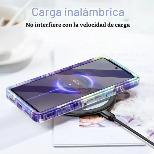 Vista 6 de Btscase Funda para Google Pixel 7 Pro, patrón de mármol 3 en 1, resistente a prueba de golpes, cuerpo completo, policarbonato duro y suave