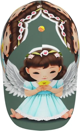 Vista 2 de Cute Little Angel Trendy Trucker Hats - Versatile Adjustable Baseball Caps with - Breathable, Lightweight, Durable and Sun-Protecting Black