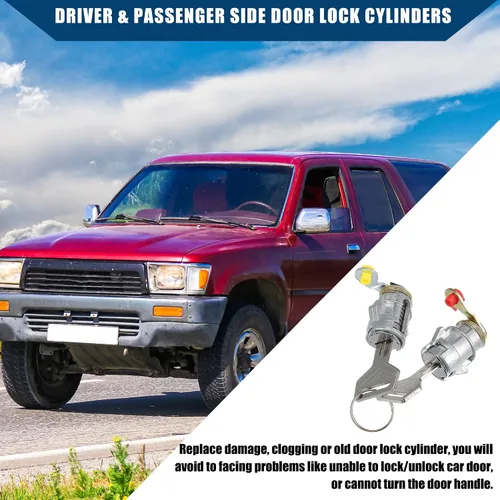 Vista 3 de No.69052-35040 - Cilindro de cerradura de puerta para el lado del conductor y del pasajero con llaves para Toyota 4Runner 1990-1995 para Toyota
