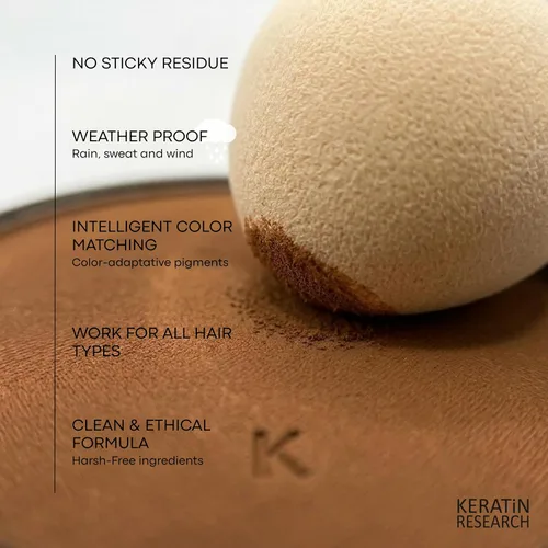 Vista 4 de KERATIN RESEARCH Relleno de línea capilar unisex mineral en polvo mineral para retoque de raíces, corrector de pérdida de cabello para cuero Caoba