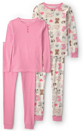 Vista 28 de Carter's Conjunto de pijama de algodón ajustado de 4 piezas para niña Pollo Country Green