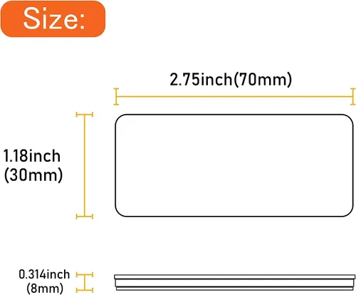 Vista 4 de E-Mark DOT 4A CCC 2 piezas de reflector rectangular autoadhesivo adhesivo para remolque, entrada de correo, buzón (ámbar)