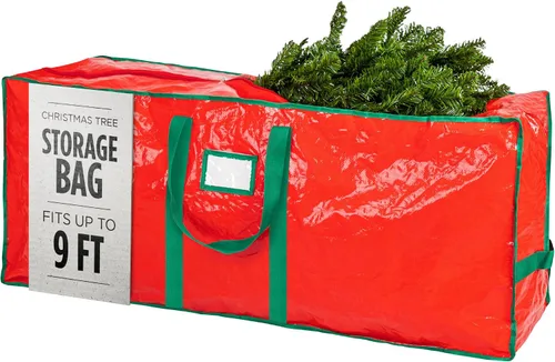 Vista 16 de Bolsa de almacenamiento para árbol de Navidad - Almacena un árbol de Navidad artificial de 7.5 pies, material impermeable duradero, bolsa