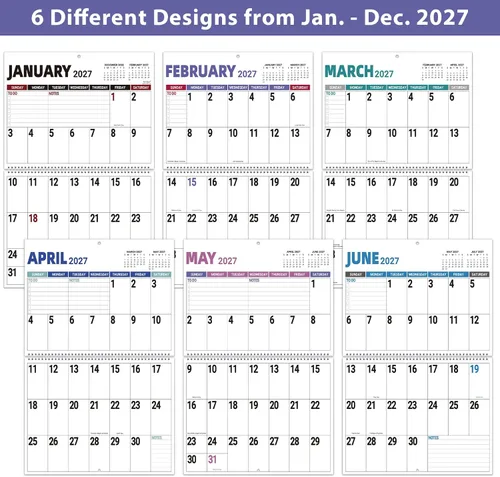 Vista 2 de 2027 Calendar - 2027 Wall Calendar Jan 2027 - Dec 2027, 14.7'' x 23.2'' 2027 Large Wall Calendar, 12 Months Jumbo Large Print 27 Calendar, 14.7'' x