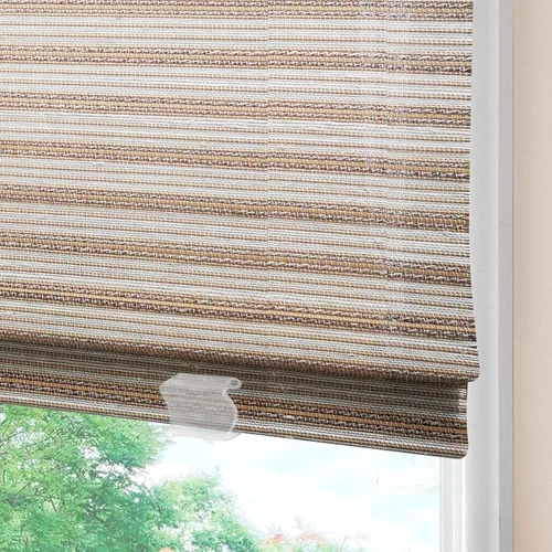 Vista 9 de Persianas romanas de bambú inalámbricas, 100% lino natural, diseño 1