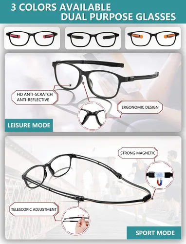 Vista 3 de Lentes de lectura magnéticos con bloqueo de luz azul, lentes de lectura para computadora para hombres y mujeres