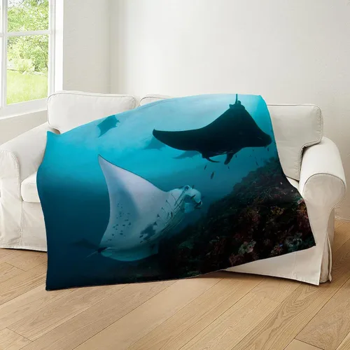 Vista 5 de CafePress Manta Rays - Manta de forro polar súper suave, 60 x 50 pulgadas