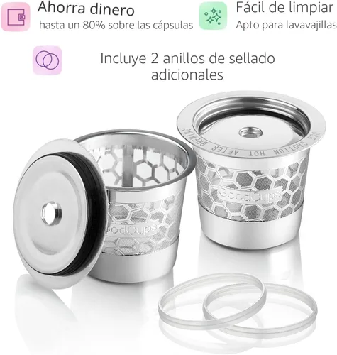 Vista 4 de Paquete de 2 cápsulas de café reutilizables de acero inoxidable 304 para Keurig K-Express, K-Elite, K-Duo, K-Mini, Mini Plus, K-Classic, K-Select