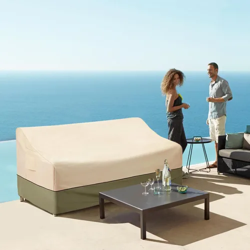 Vista 9 de COSFLY Fundas Impermeables para Sofás de Patio de Muebles de Exterior, Fundas para Sofás de Dos Plazas Exteriores que se Adaptan hasta 54A x 38P x