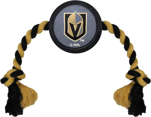 Vista 15 de Juguete de goma First Dog Puck – Cuerda de tiro resistente para perros y gatos – Juega hockey con tu mascota – Juguete con licencia de los Anaheim