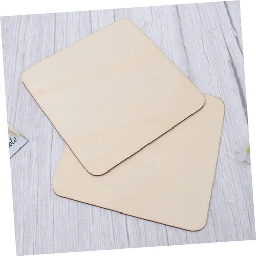 Vista 3 de NOLITOY Piezas de madera contrachapada de madera para manualidades, piezas de madera sin terminar, pieza de madera para bricolaje, rebanada