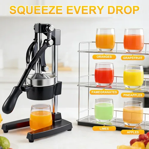 Vista 6 de Exprimidor de hierro fundido,Exprimidor comercial de la prensa de la mano,Cítricos de encimera de servicio pesado para jugo de limón naranja fresco